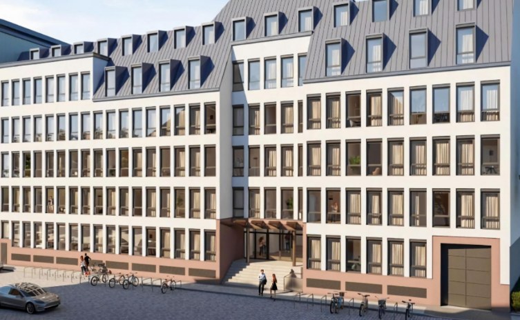 Visualisierung der sanierten Fassade des Johaga Wohnparks Leipzig